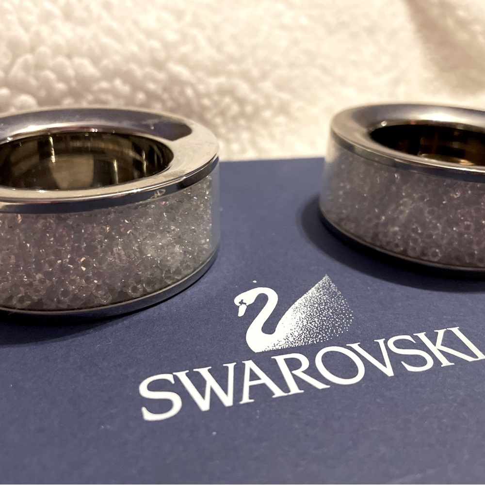 Set of 2 Swarovski tea light holders